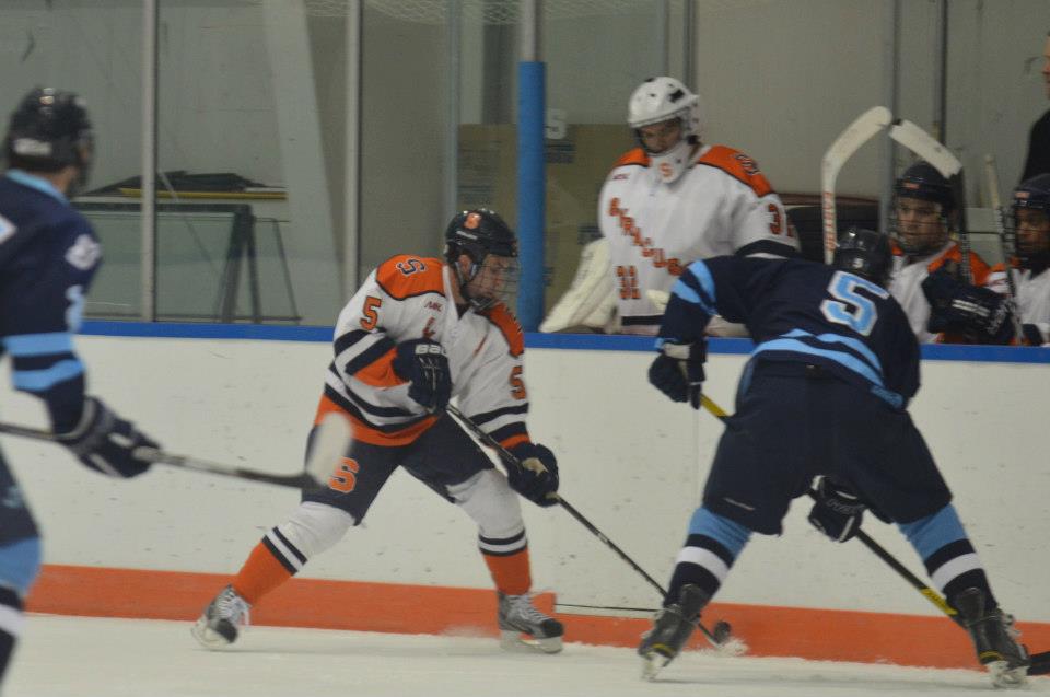 2012-2013 (Sept 21, 2012) SU vs URI - "Watching Simon Work"  Nick Ponzo, Goalie #32; Simon Hebert, Forward  #5